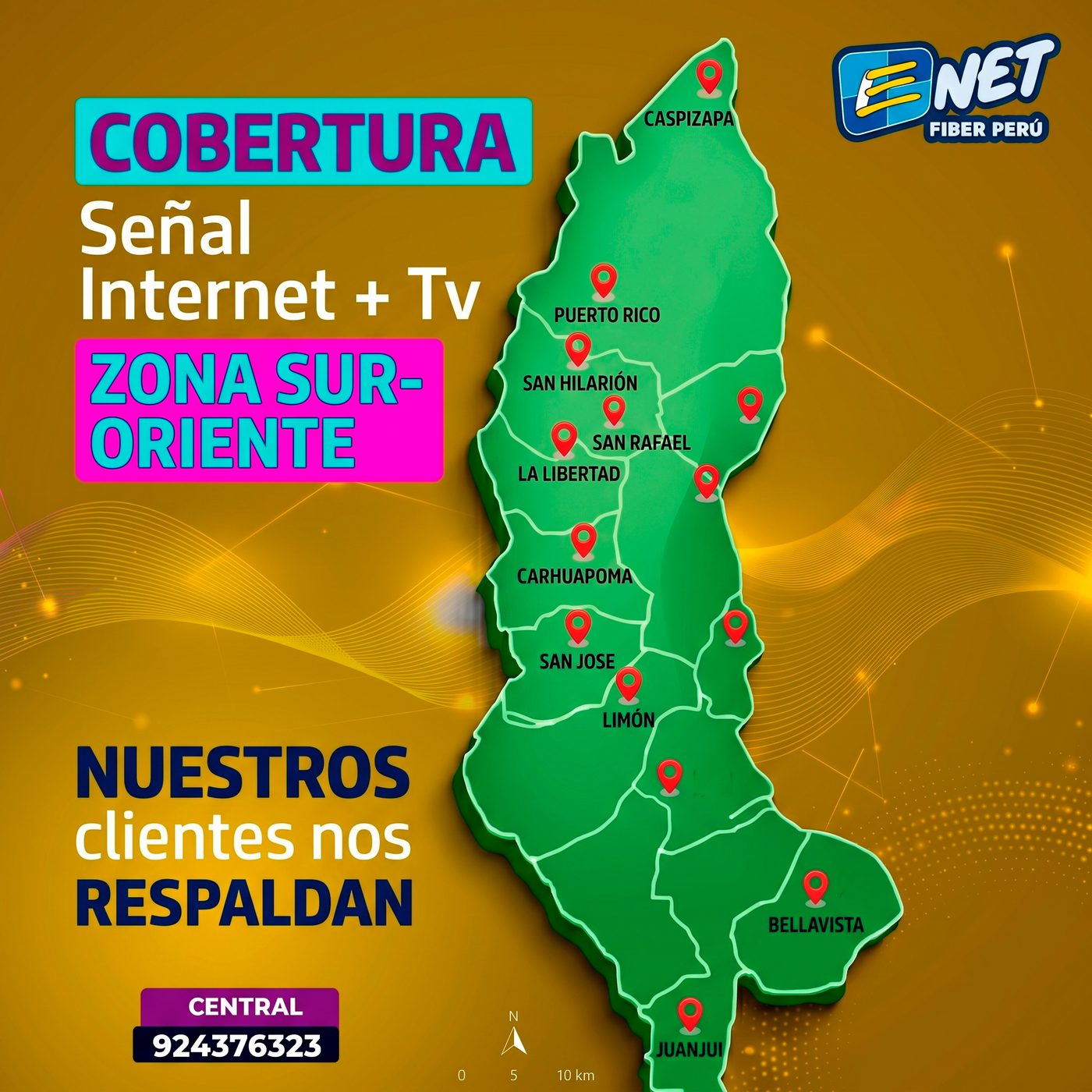 Mapa de cobertura Zona Sur Oriente